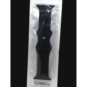 Silicone Black Sports Watch Band For Apple Watch Size 42mm-44mm